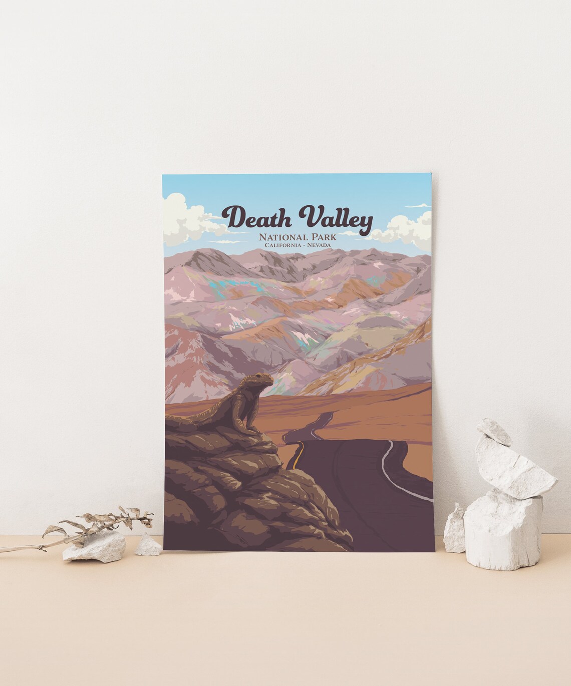 Death Valley National Park Desert Lizard Highway Vintage Poster - Image 4