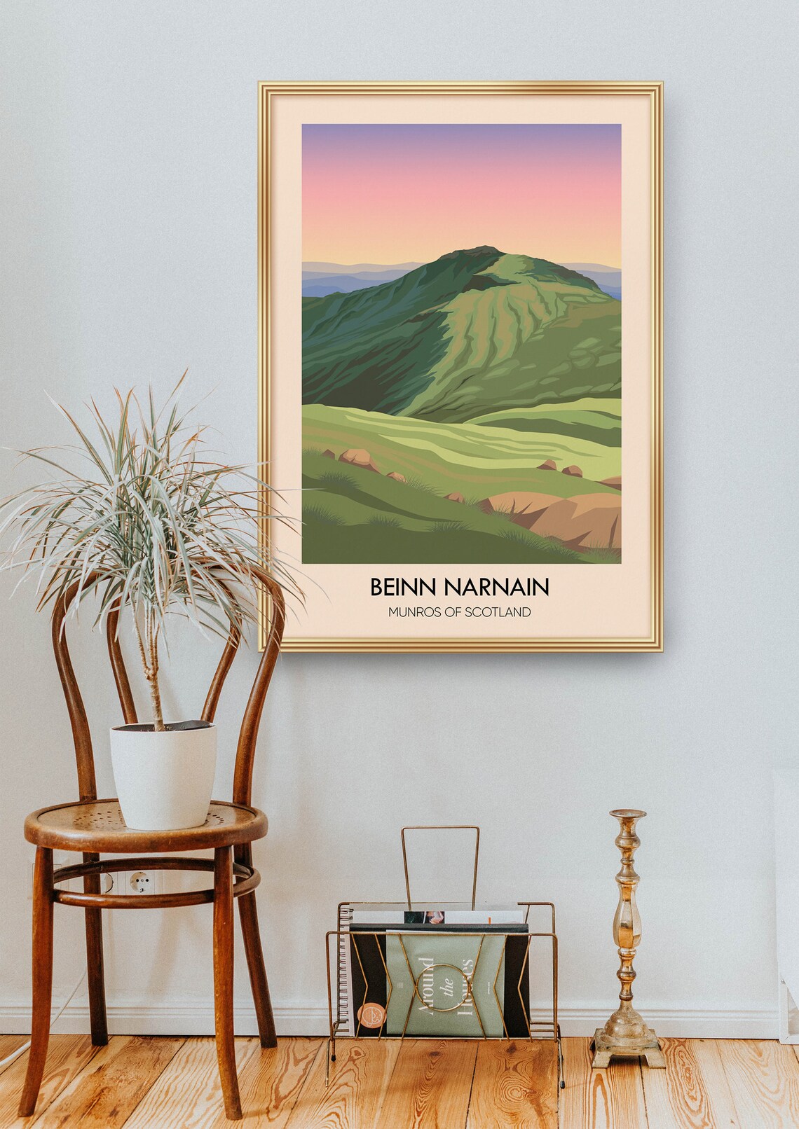 Beinn Narnain Munros Of Scotland Travel Poster Mountain Hiking Scottish Highlands Munro Bagging Arrochar Alps Loch Long Vintage Print - Image 2