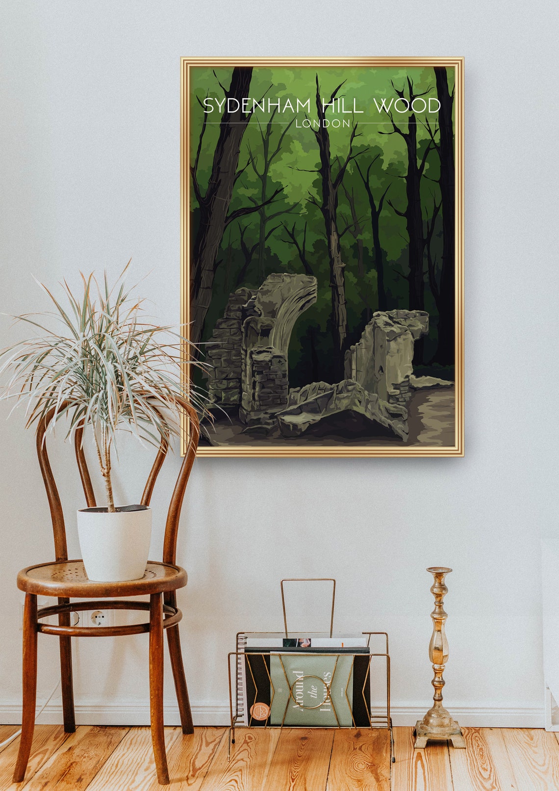 Sydenham Hill Wood Poster South London Park London Travel Print Southwark Dulwich Norwood Ridge Forest Hill Sydenham Folly Framed - Image 2