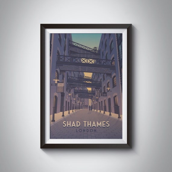Shad Thames London Vintage Travel Poster Art Print