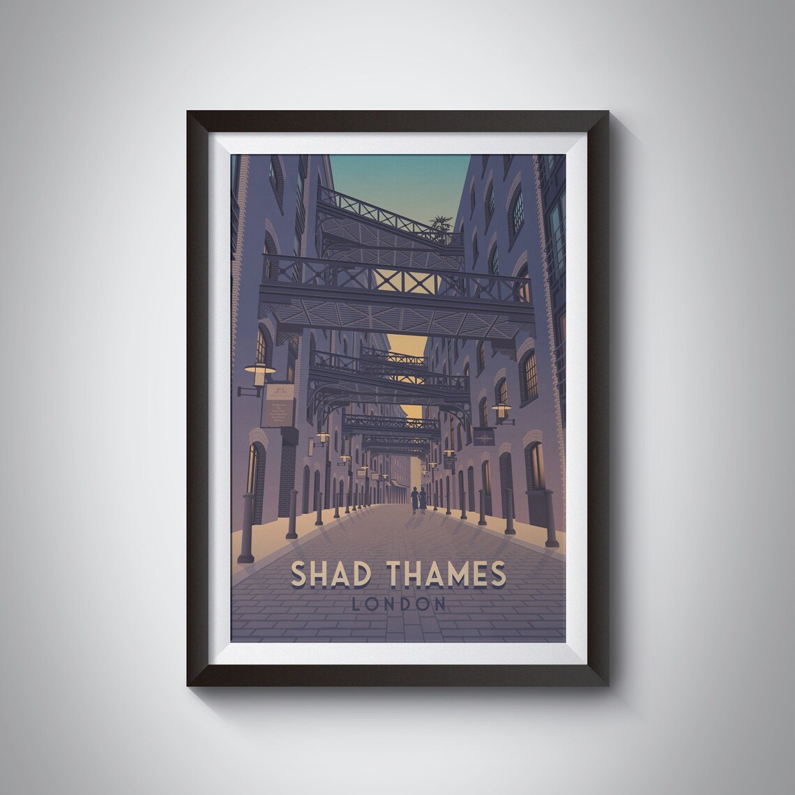 Shad Thames London Vintage Travel Poster Art Print