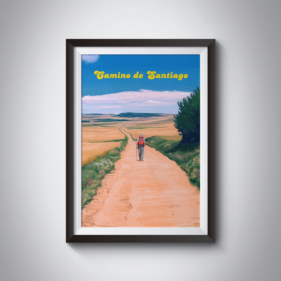 Camino De Santiago Spain Pilgrimage Travel Poster