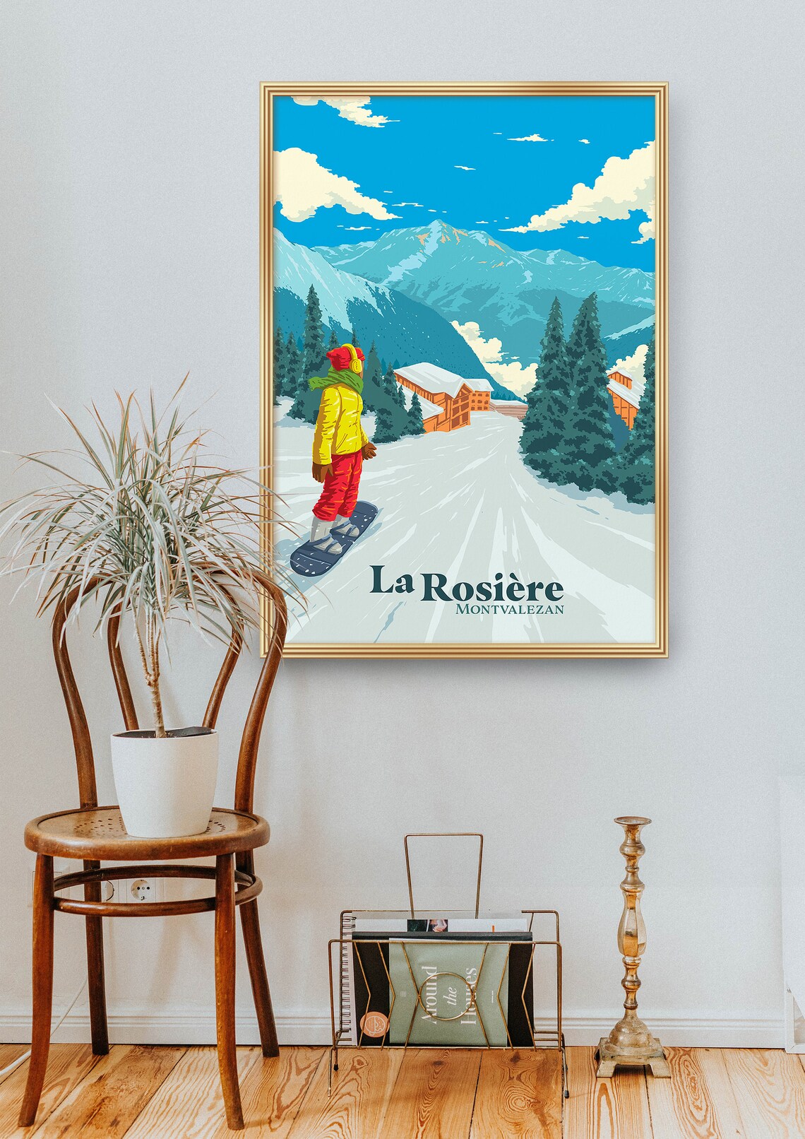La Rosière Montvalezan French Alps Snowboarding Village Poster - Image 2