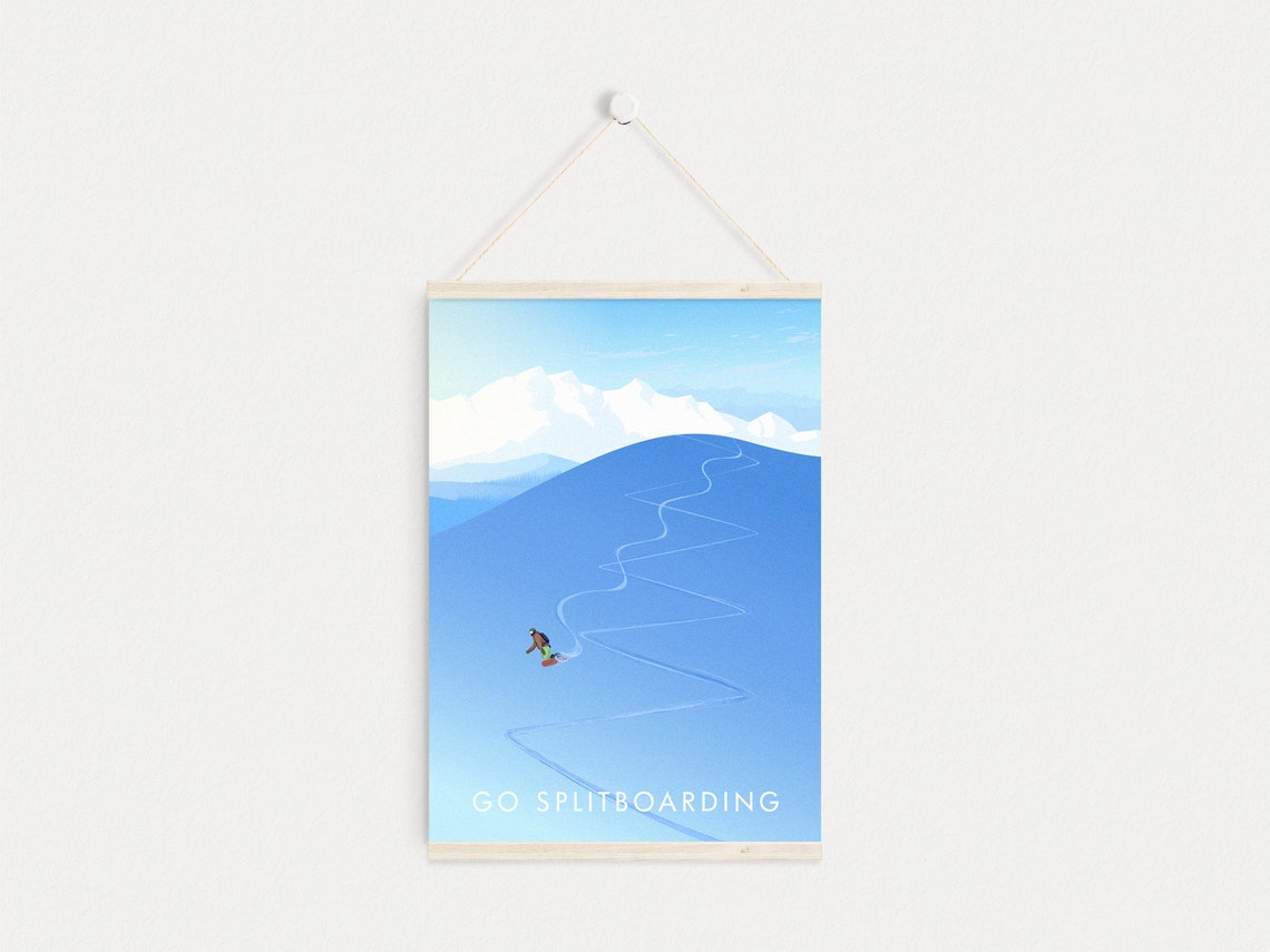 Go Splitboarding Backcountry Powder Mountain Winter Sports Poster - Image 4