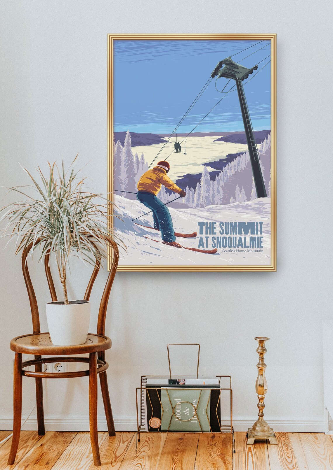 The Summit At Snoqualmie Seattle Home Mountain Vintage Ski Poster - Image 2