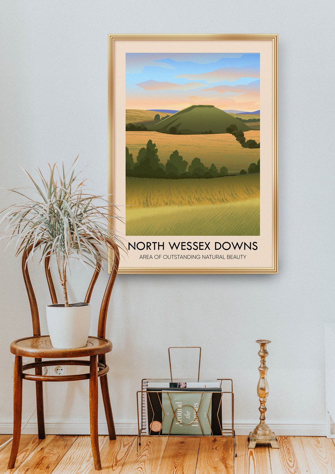 North Wessex Downs Aonb Poster Silbury Hill Uffington Horse White Horse Hill Vale Of Pewsey Avebury Stone Circle Vintage Travel Poster - Image 2