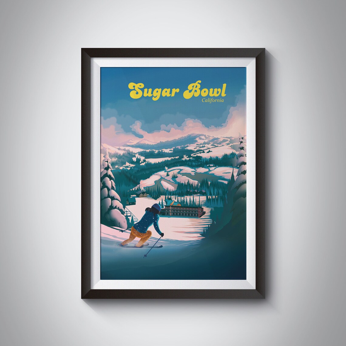 Sugar Bowl Ski Resort Vintage Travel Poster