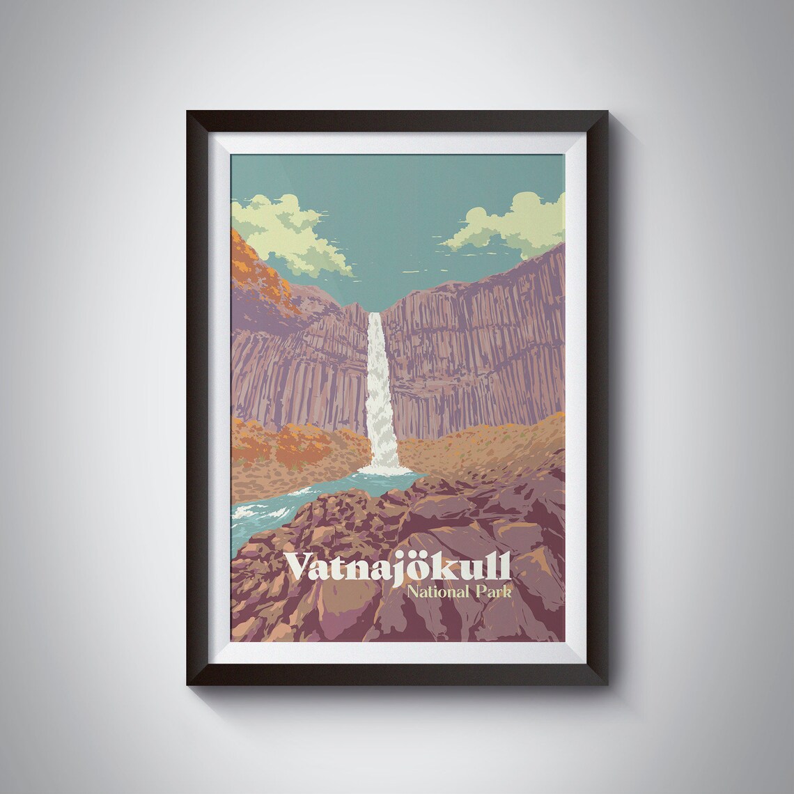 Vatnajkull National Park Svartifoss Travel Poster