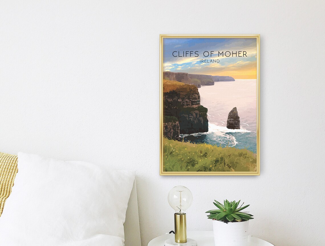 Cliffs Of Moher Ireland Retro Travel Poster - Image 3