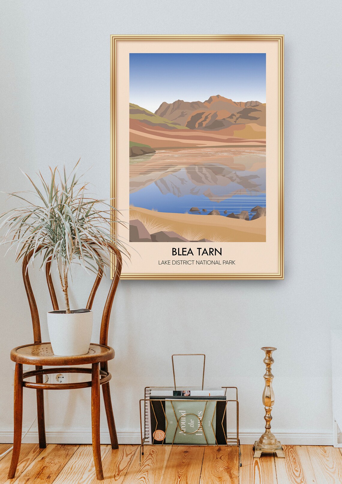 Blea Tarn Lake District National Park Mountain Lake Travel Poster - Image 2