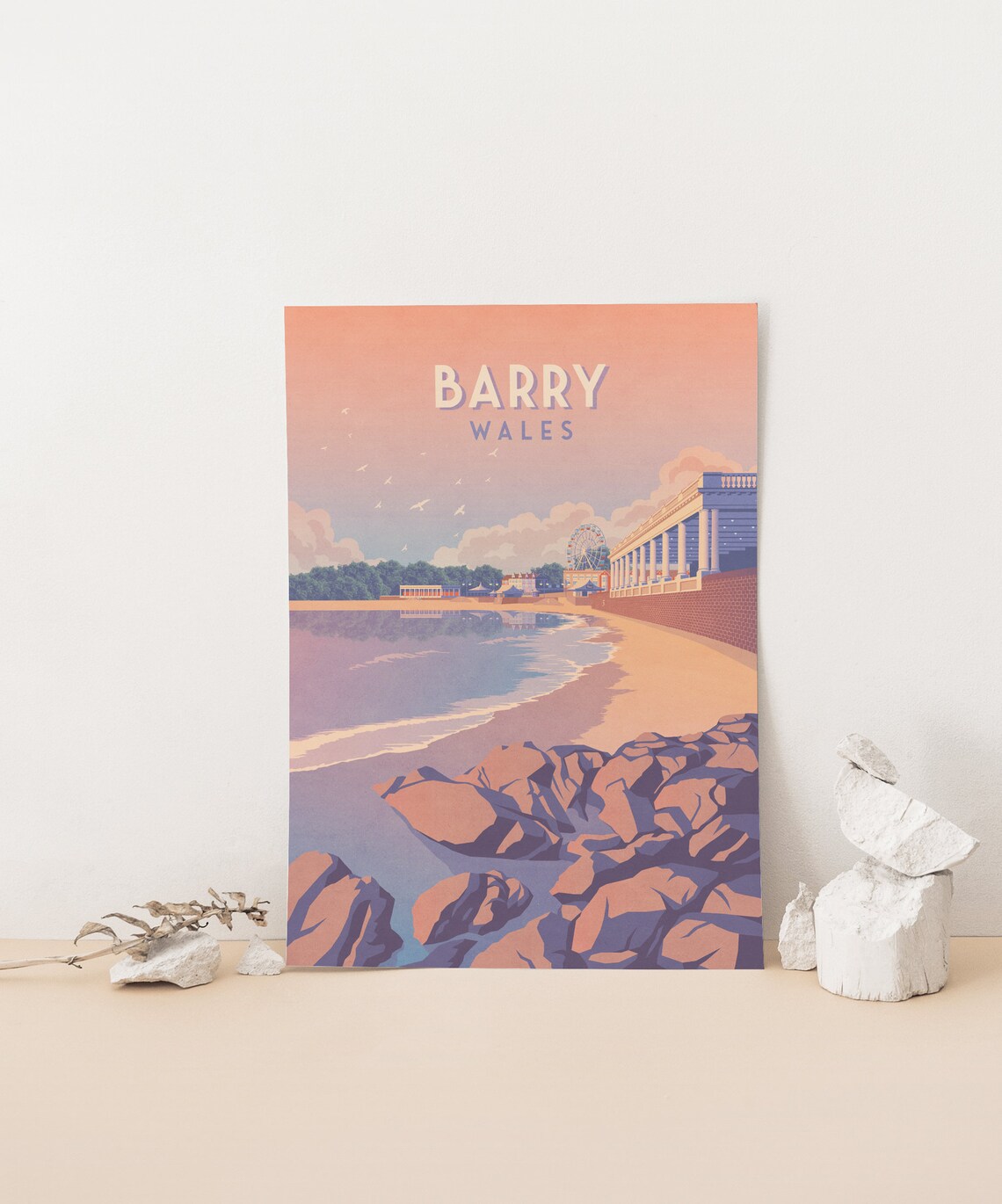 Barry Wales Vintage Travel Poster, Seaside Beach - Image 3