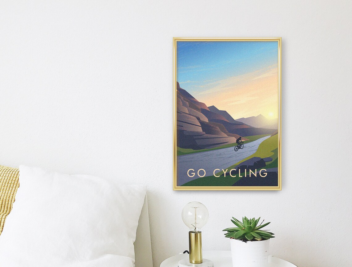 Go Cycling Vintage Travel Poster, Bicycle Adventure - Image 3