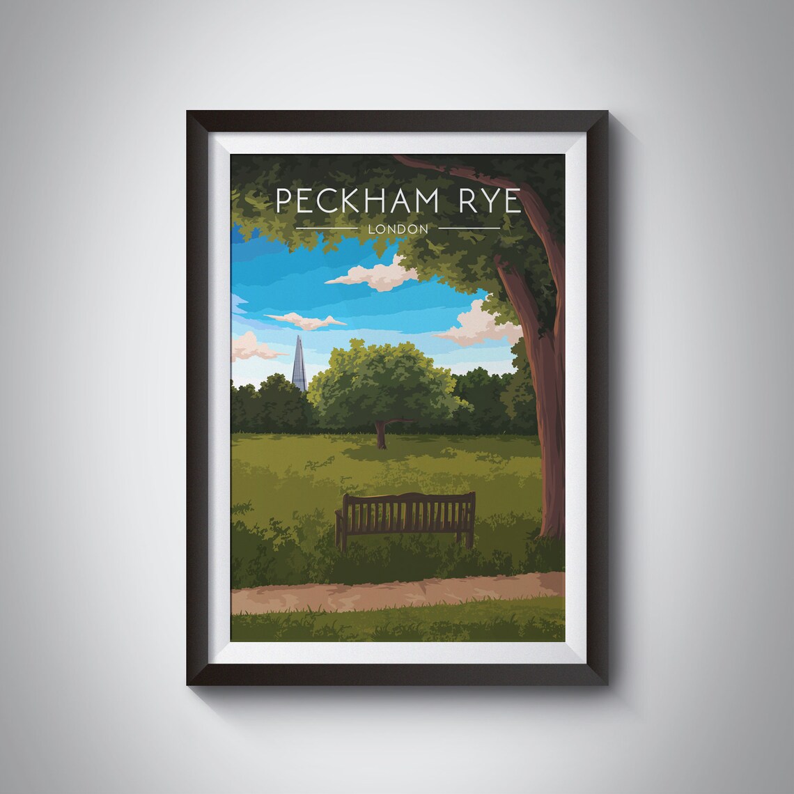 Peckham Rye Park London Travel Poster Art Print