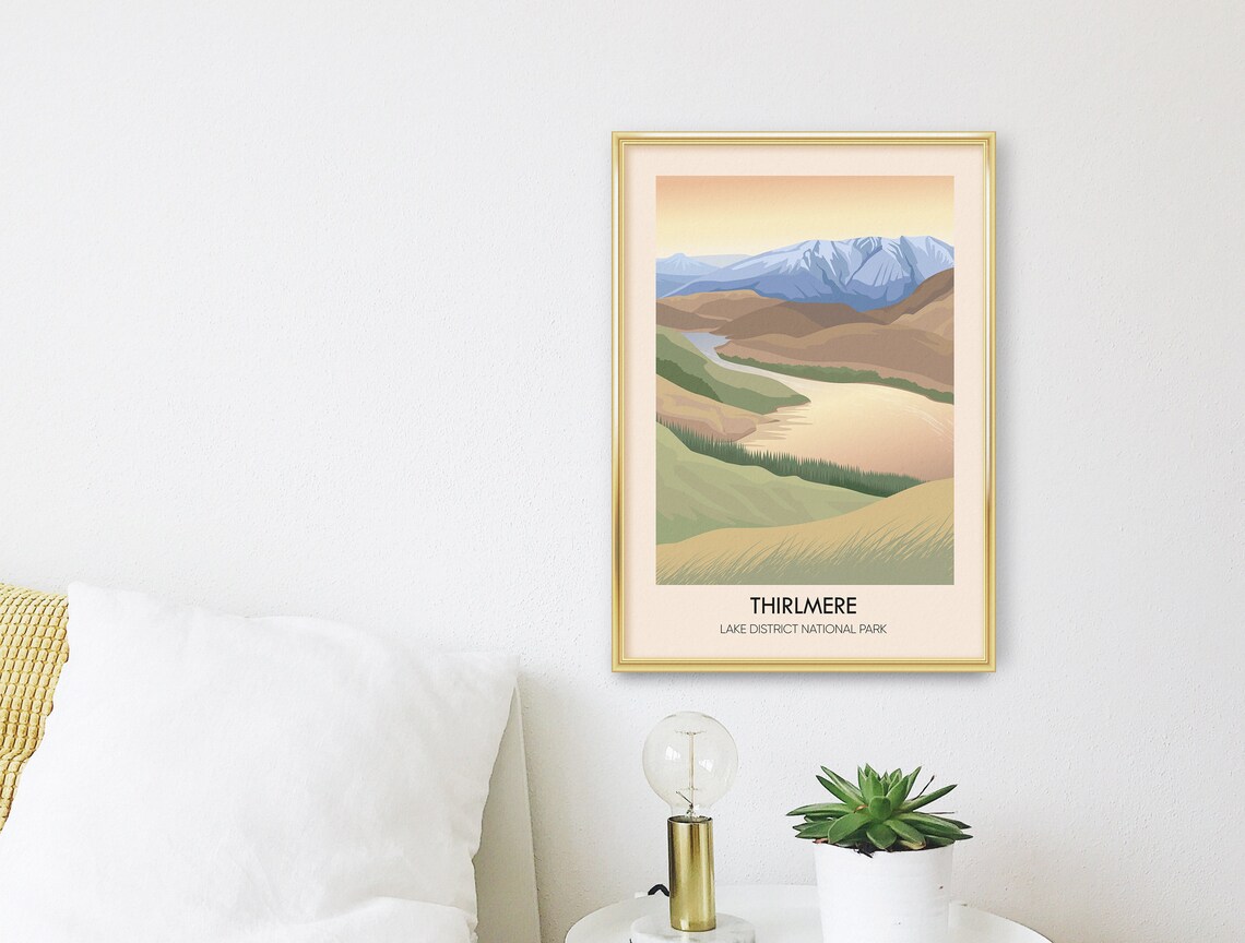 Thirlmere Lake District National Park Reservoir Mountain Valley Sunset Poster - Image 2