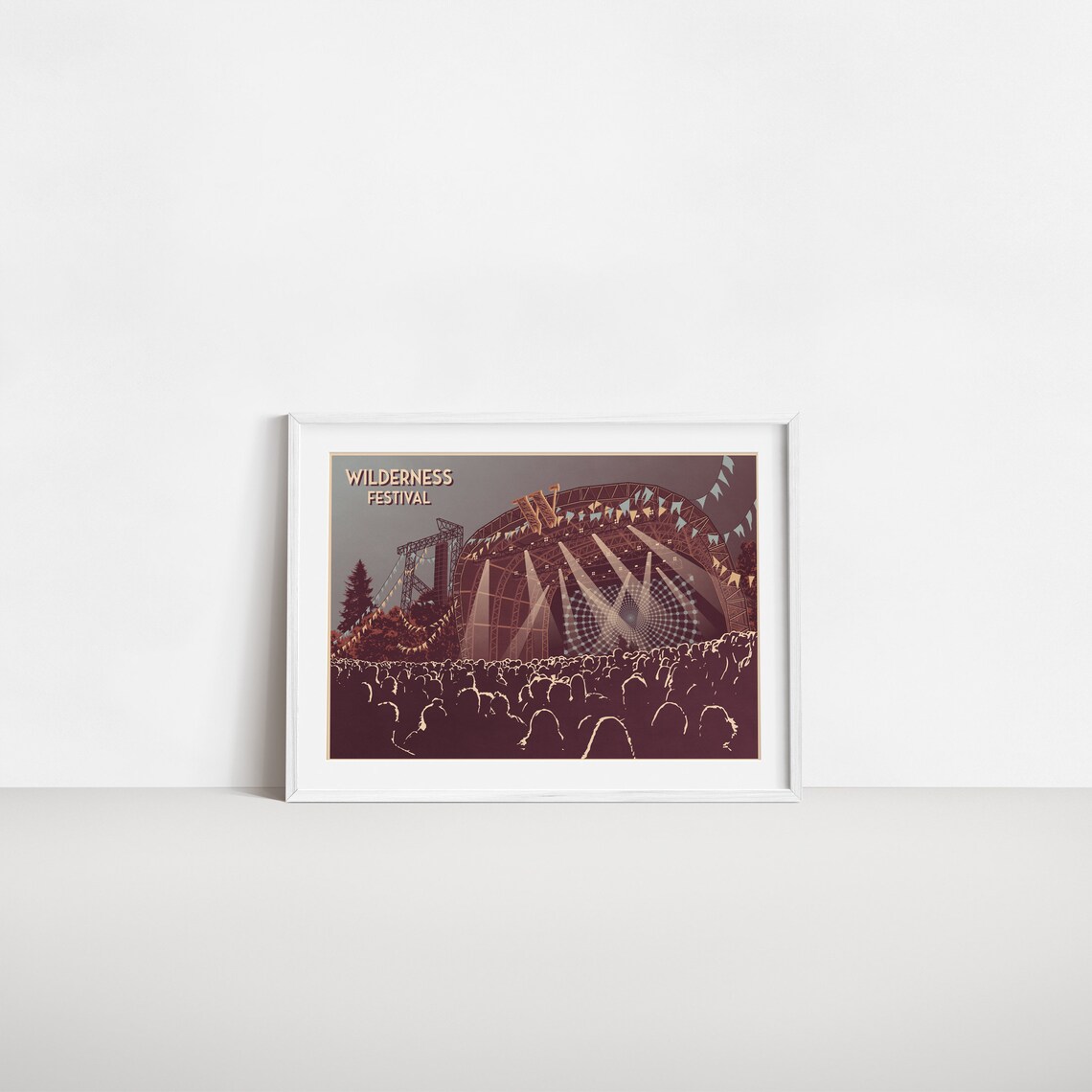 Wilderness Festival Music Stage Crowd Night Lights Art Poster - Image 2