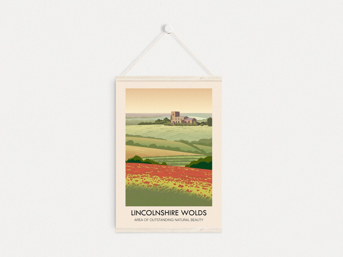 Lincolnshire Wolds Vintage Travel Poster, British Countryside - Image 4