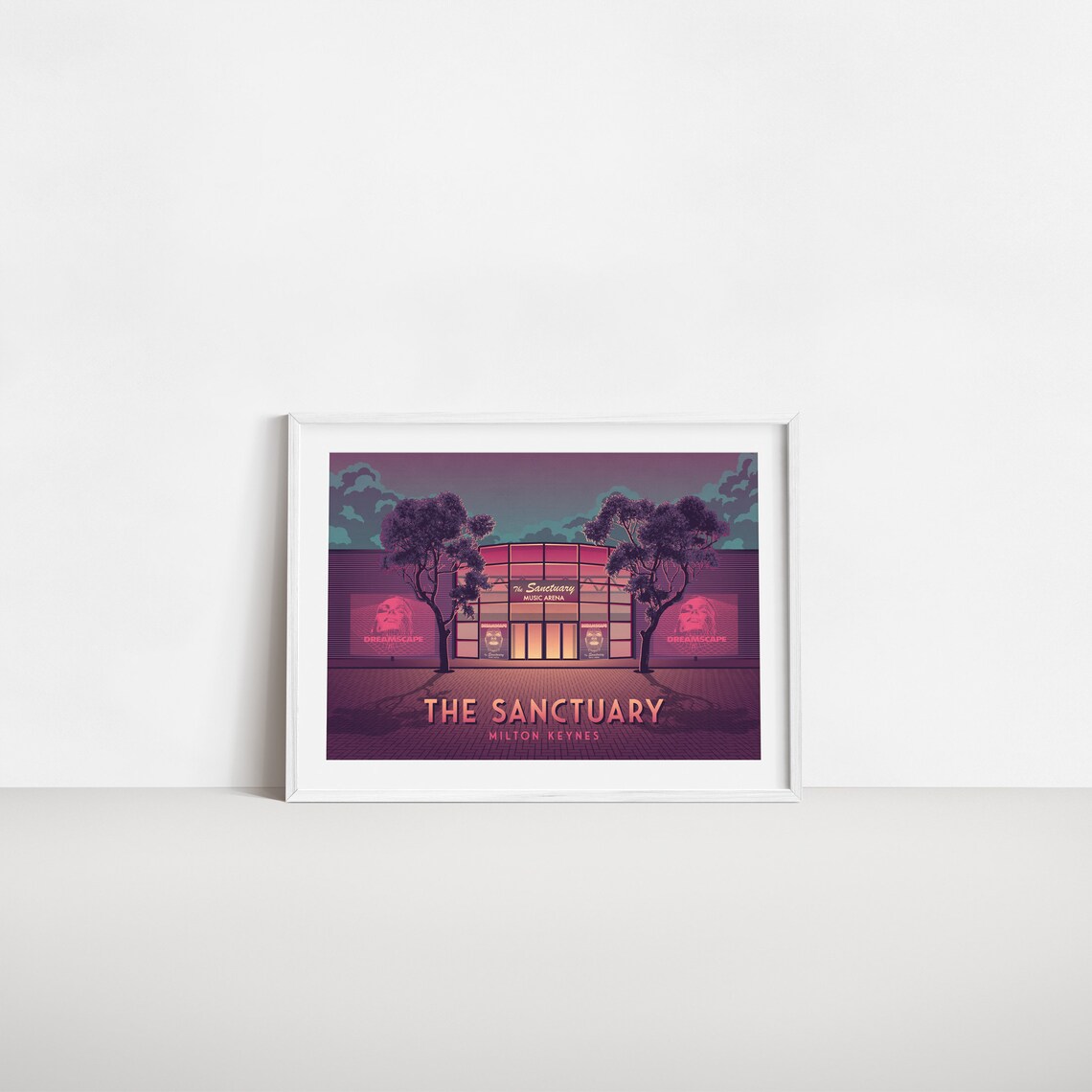 Sanctuary Nightclub Milton Keynes Vintage Travel Poster - Image 2
