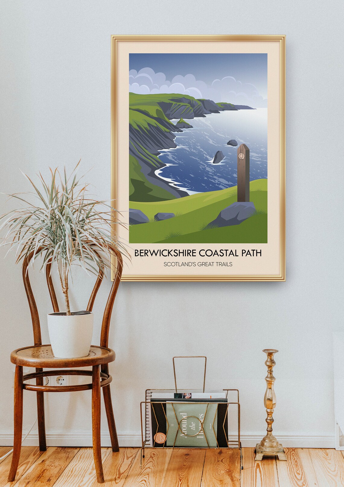 Berwickshire Coastal Path Vintage Travel Poster - Image 2