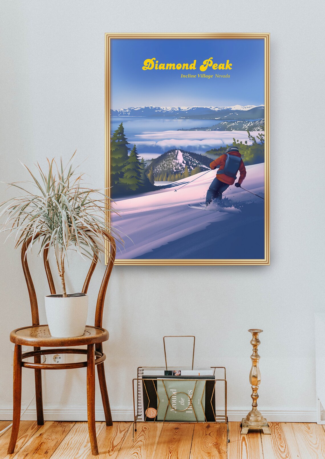 Diamond Peak Ski Resort Vintage Travel Poster - Image 2