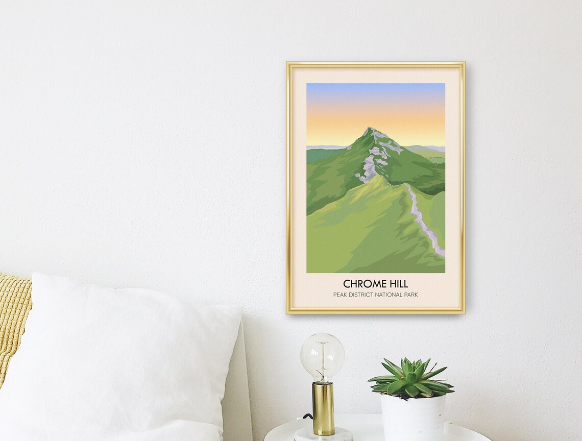 Chrome Hill Peak District National Park Dragons Back Sunset Hiking Poster - Image 2