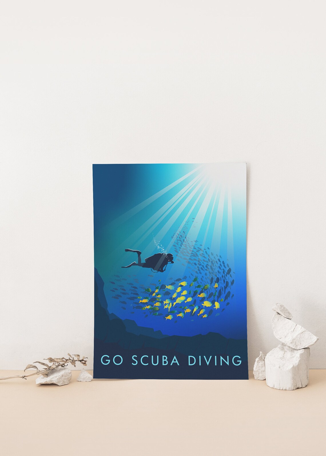 Scuba Diving Vintage Travel Poster, Adventure Sports Art Print - Image 4