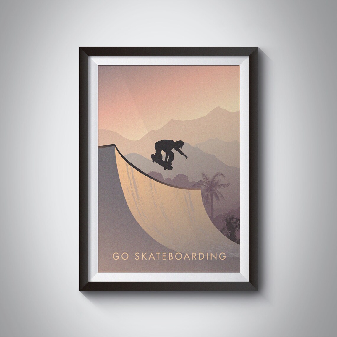 Go Skateboarding Retro Travel Poster, Extreme Sport