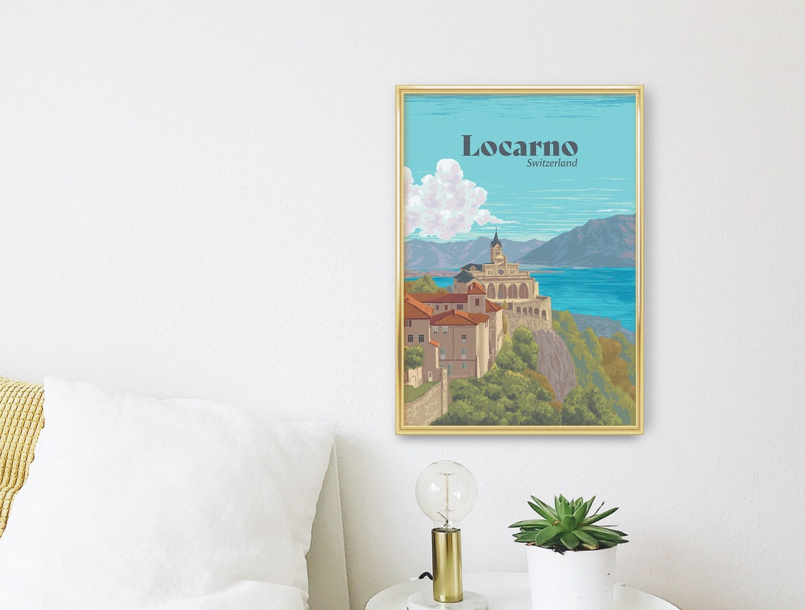 Locarno Switzerland Sanctuary Above Lake Maggiore Travel Poster - Image 3
