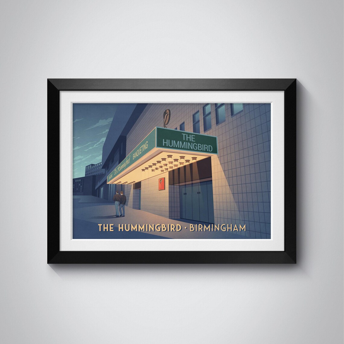 The Hummingbird Nightclub Birmingham Vintage Travel Poster