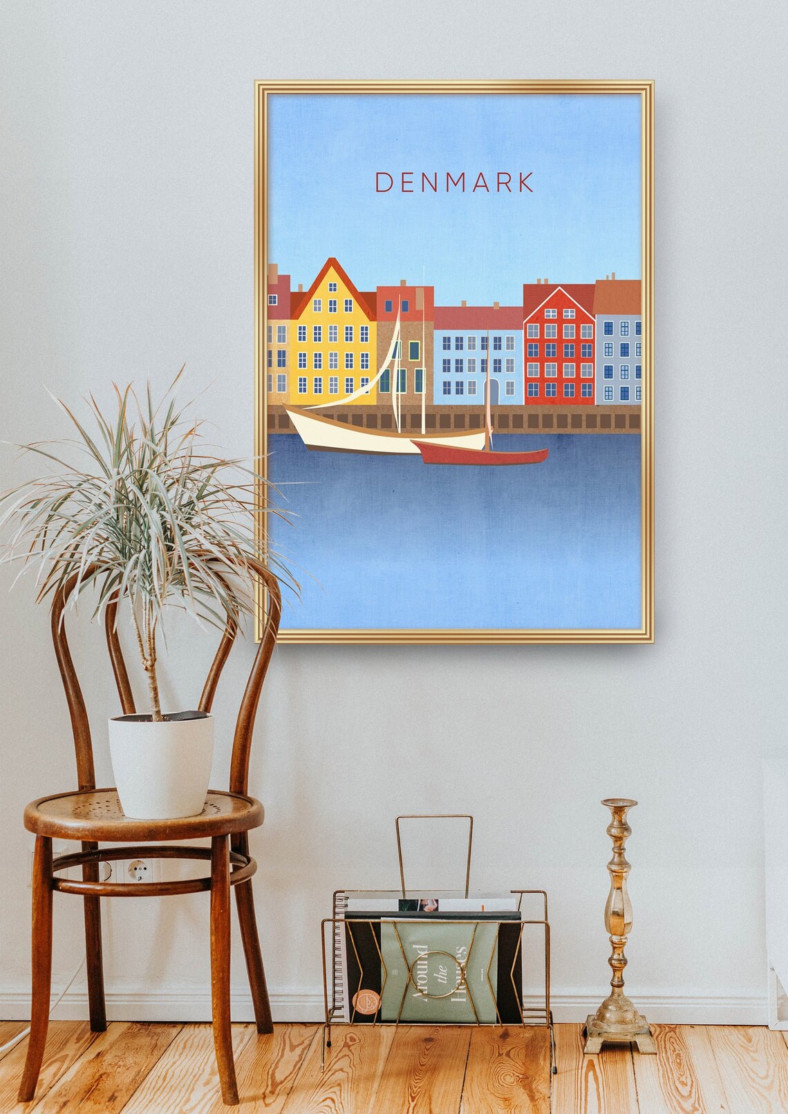 Denmark Copenhagen Nyhavn Harbour Colourful Houses Boats Poster - Image 2