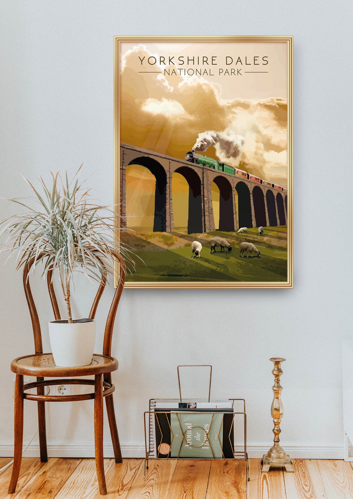 Yorkshire Dales Travel Poster, Vintage Steam Train - Image 2