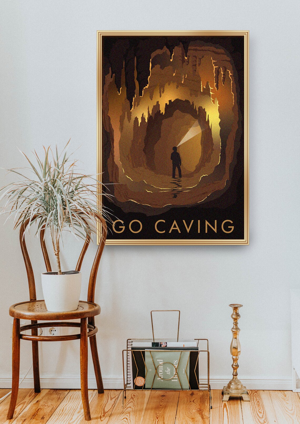 Go Caving Vintage Travel Poster, Adventure Sports - Image 2