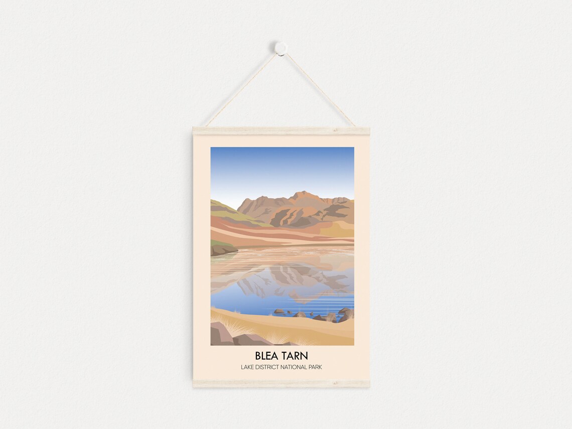 Blea Tarn Lake District National Park Mountain Lake Travel Poster - Image 4