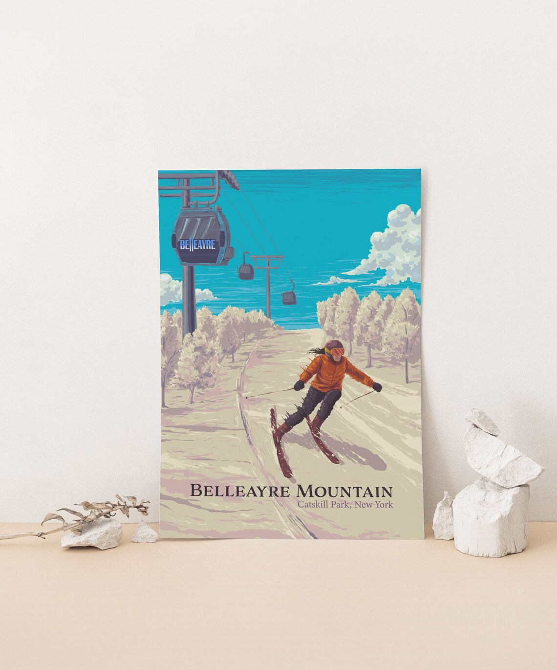 Belleayre Mountain Ski Resort Vintage Travel Poster - Image 4