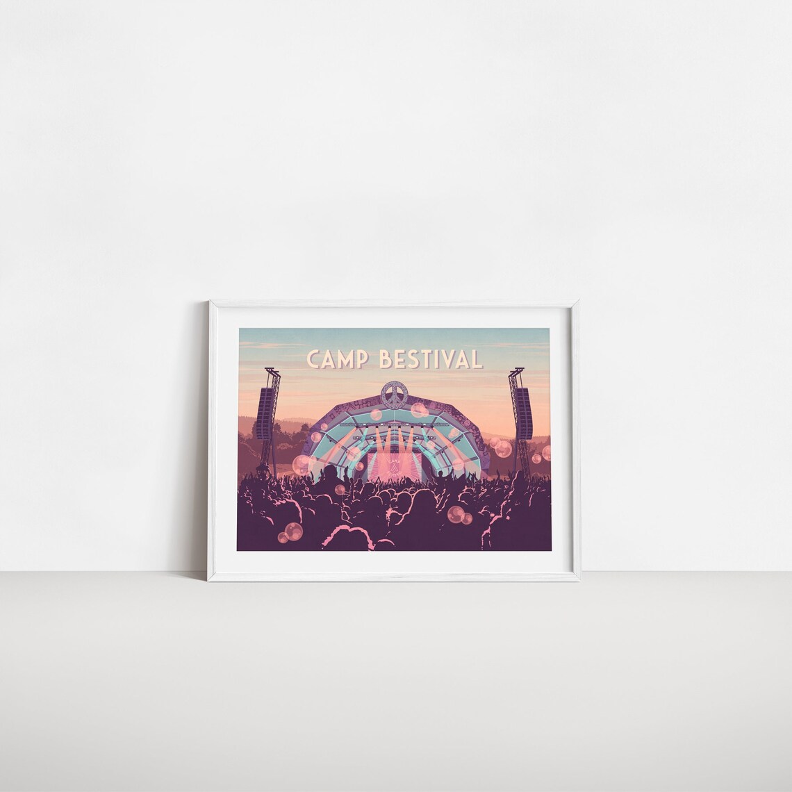 Camp Bestival Festival Main Stage Poster, Music Crowd Sunset Artwork - Image 2
