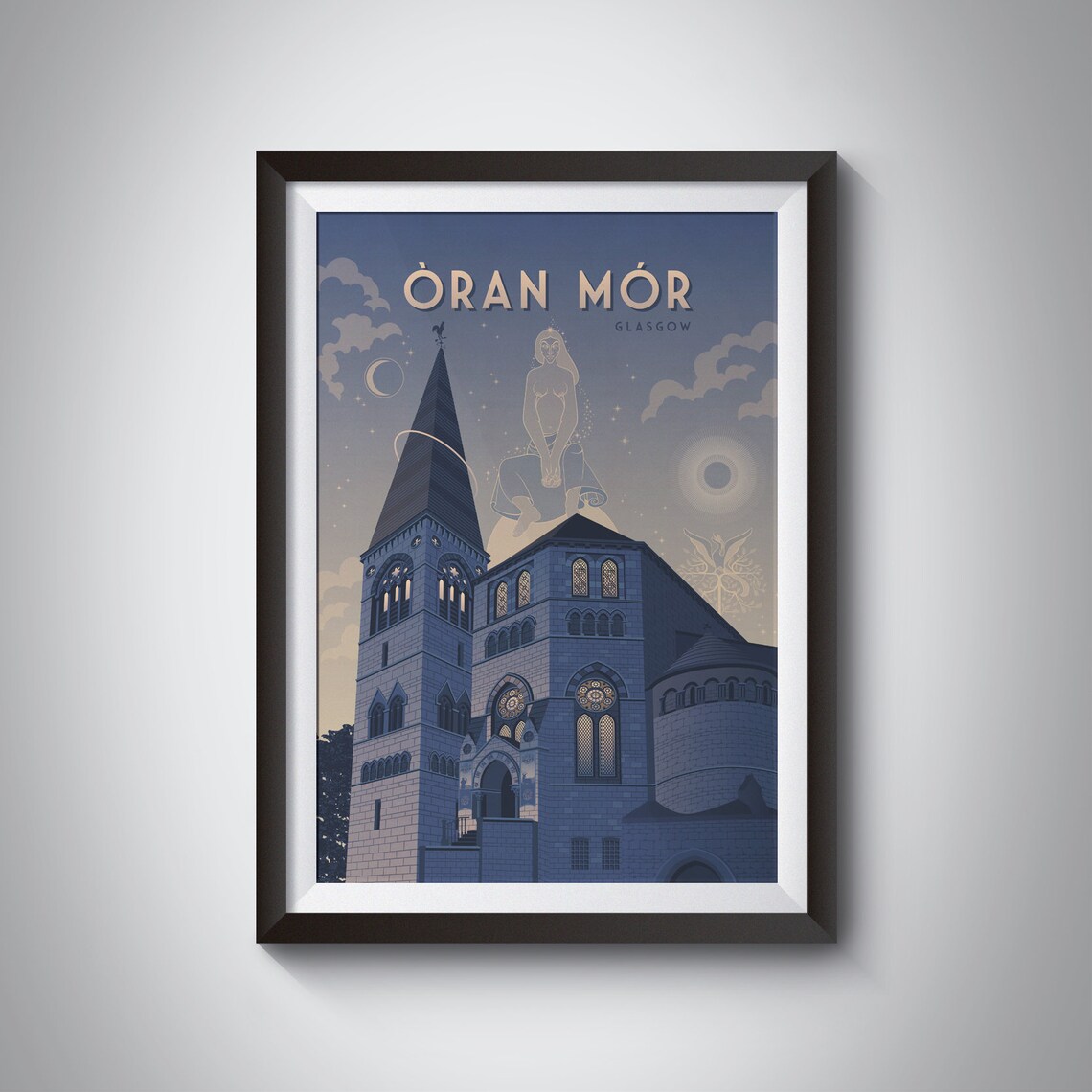 Oran Mor Glasgow Scotland Retro Travel Poster