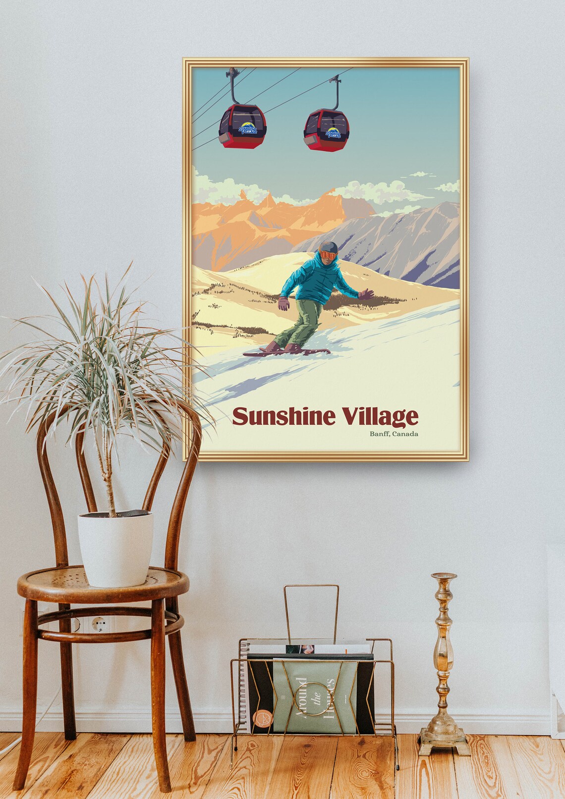 Sunshine Village Snowboarding Travel Poster, Banff - Image 2