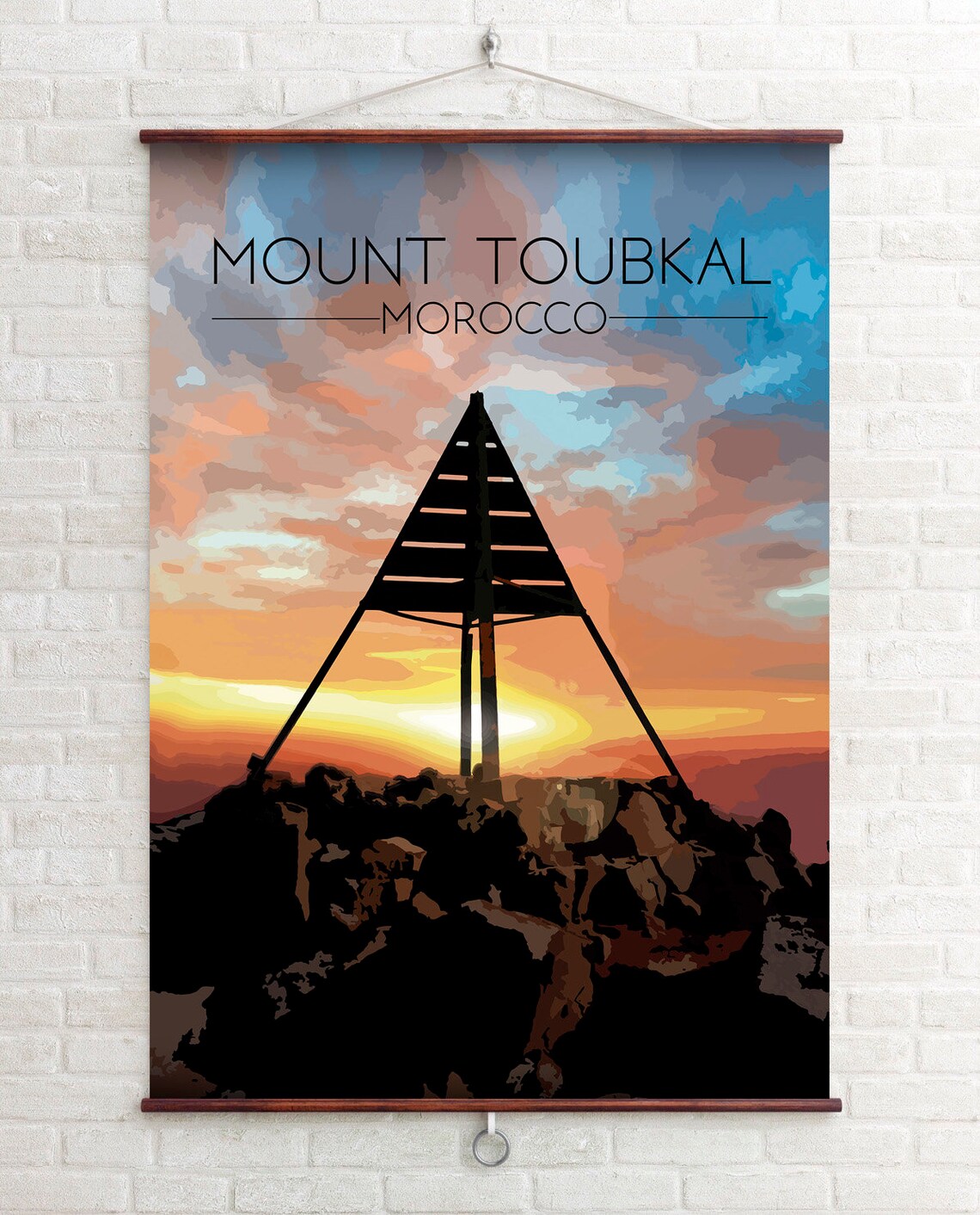 Mount Toubkal Morocco Travel Poster, Atlas Mountains - Image 2