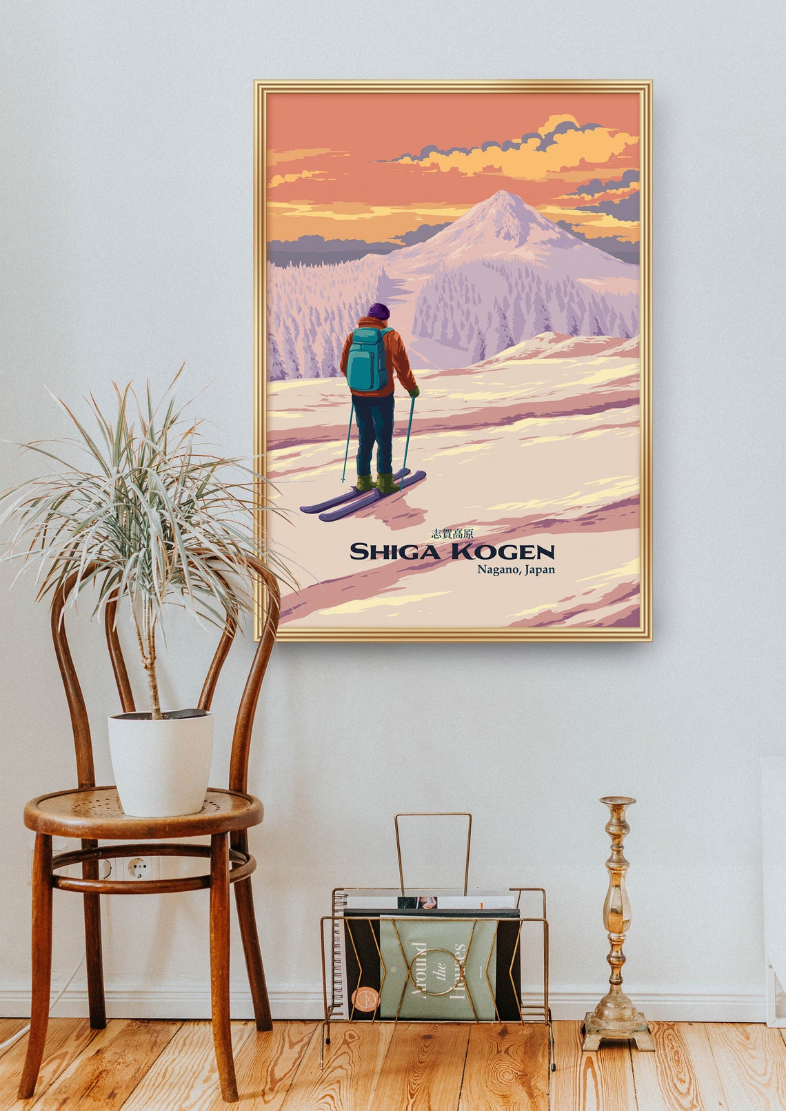 Shiga Kogen Ski Resort Poster Japan Travel Poster Ski Resort Print Vintage Ski Poster Snowboarding National Park Poster Nagana Art - Image 2