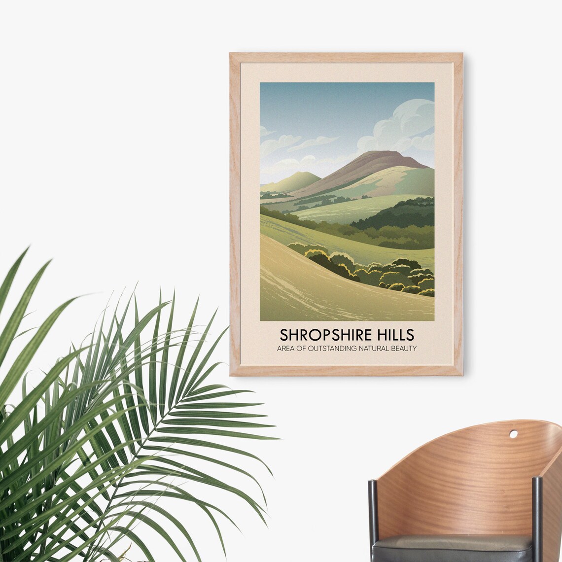 Shropshire Hills AONB Vintage Travel Poster, Shrewsbury - Image 2
