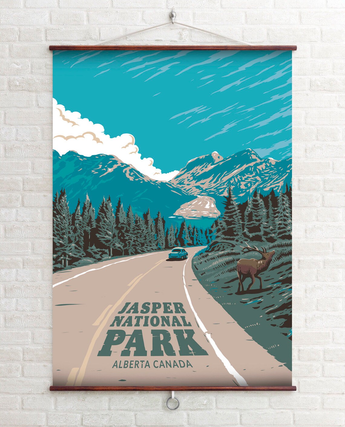 Jasper National Park Vintage Travel Poster, Rockies - Image 4