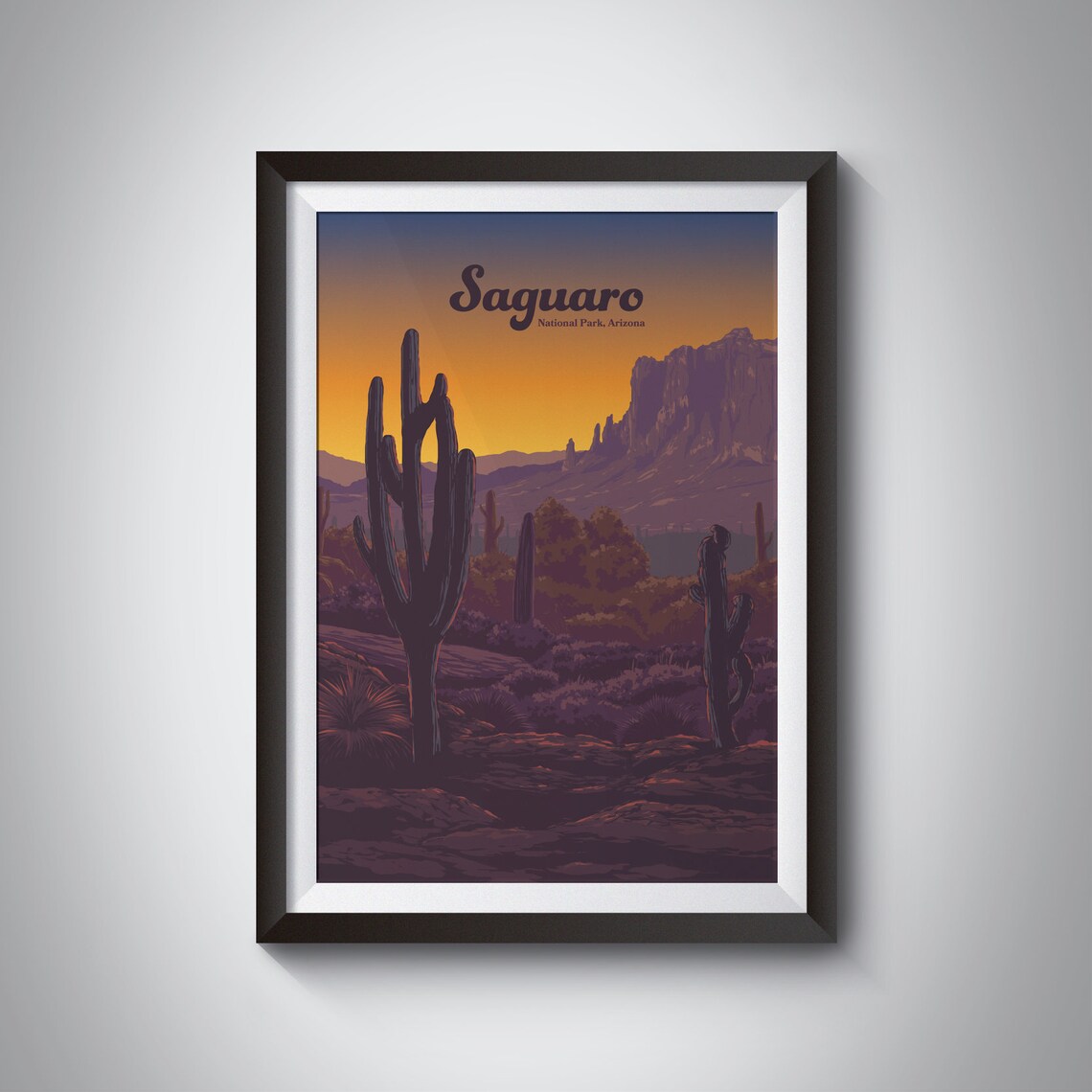 Saguaro National Park Vintage Travel Poster