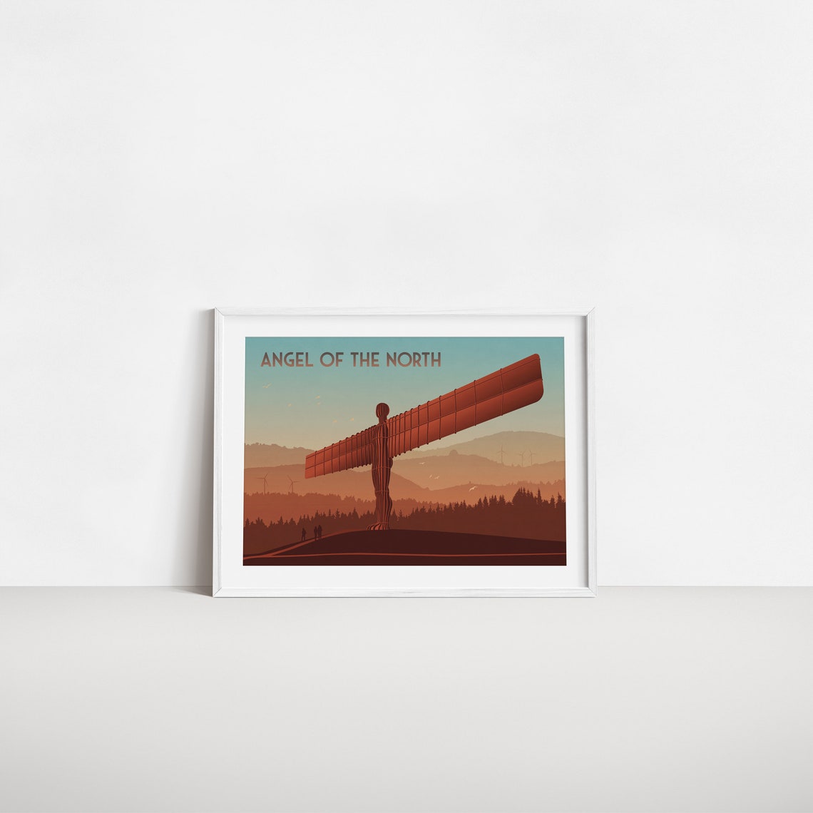 Angel Of The North Travel Poster Tyne And Wear Gateshead Newcastle Art A1 Motorway Anthony Gormley Print North East England Wall Art - Image 2
