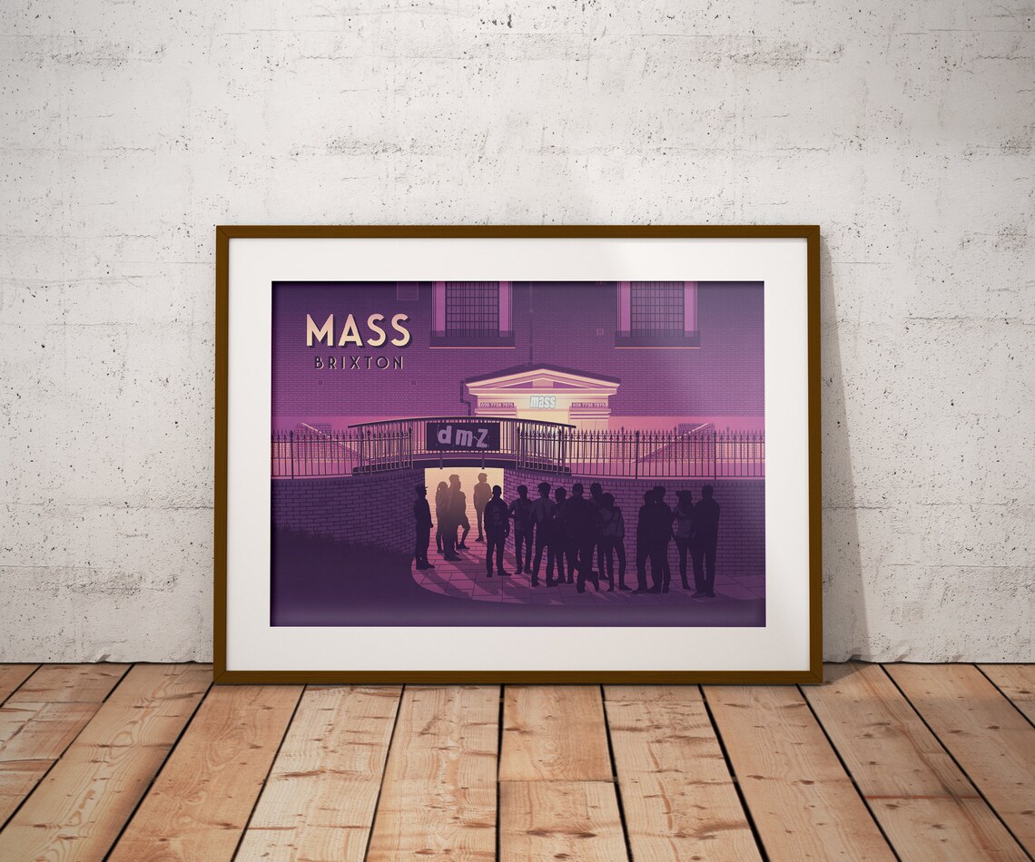 Mass Brixton Nightclub Door Vintage London DMZ Club Night Poster - Image 4