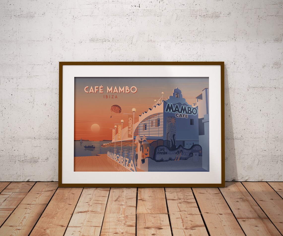 Cafe Mambo Ibiza Travel Poster, San Antonio Spain - Image 4