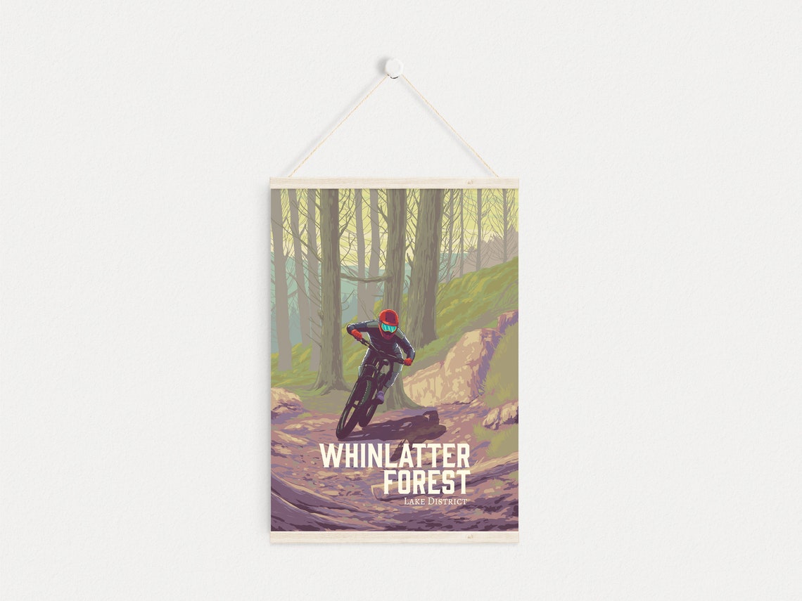 Whinlatter Forest Lake District Mountain Biking Trail Rider Poster - Image 4