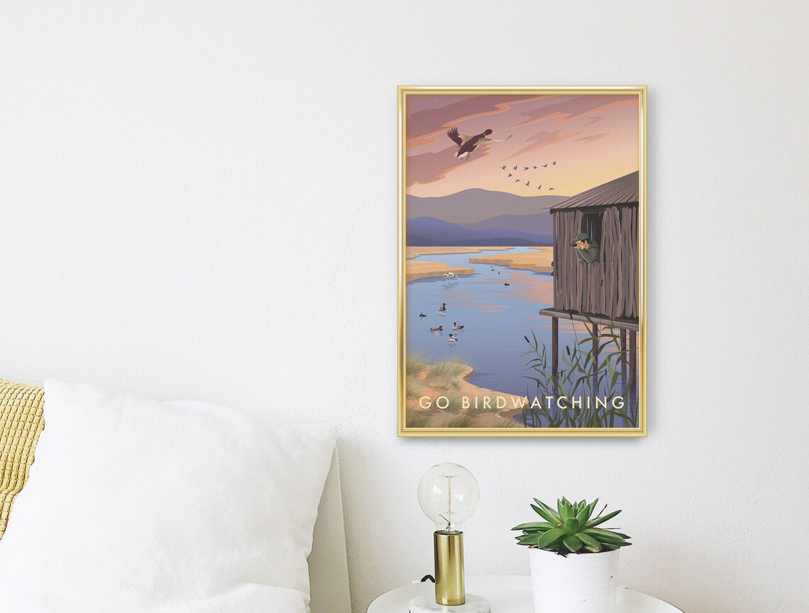 Go Birdwatching Vintage Travel Poster Art Print - Image 3