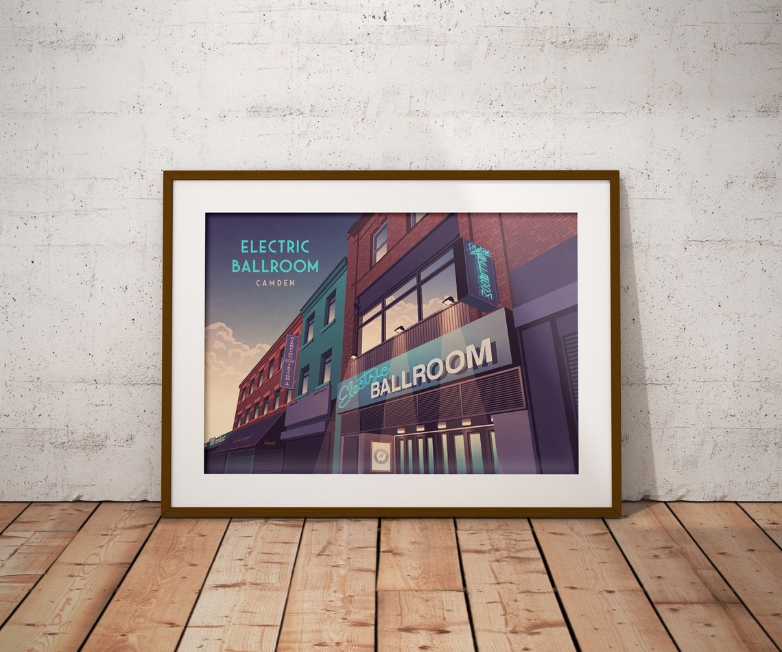 Electric Ballroom Camden Poster London Travel Poster Music Venue Print London Architecture Rock Music Camden Town Roundhouse Framed - Image 4