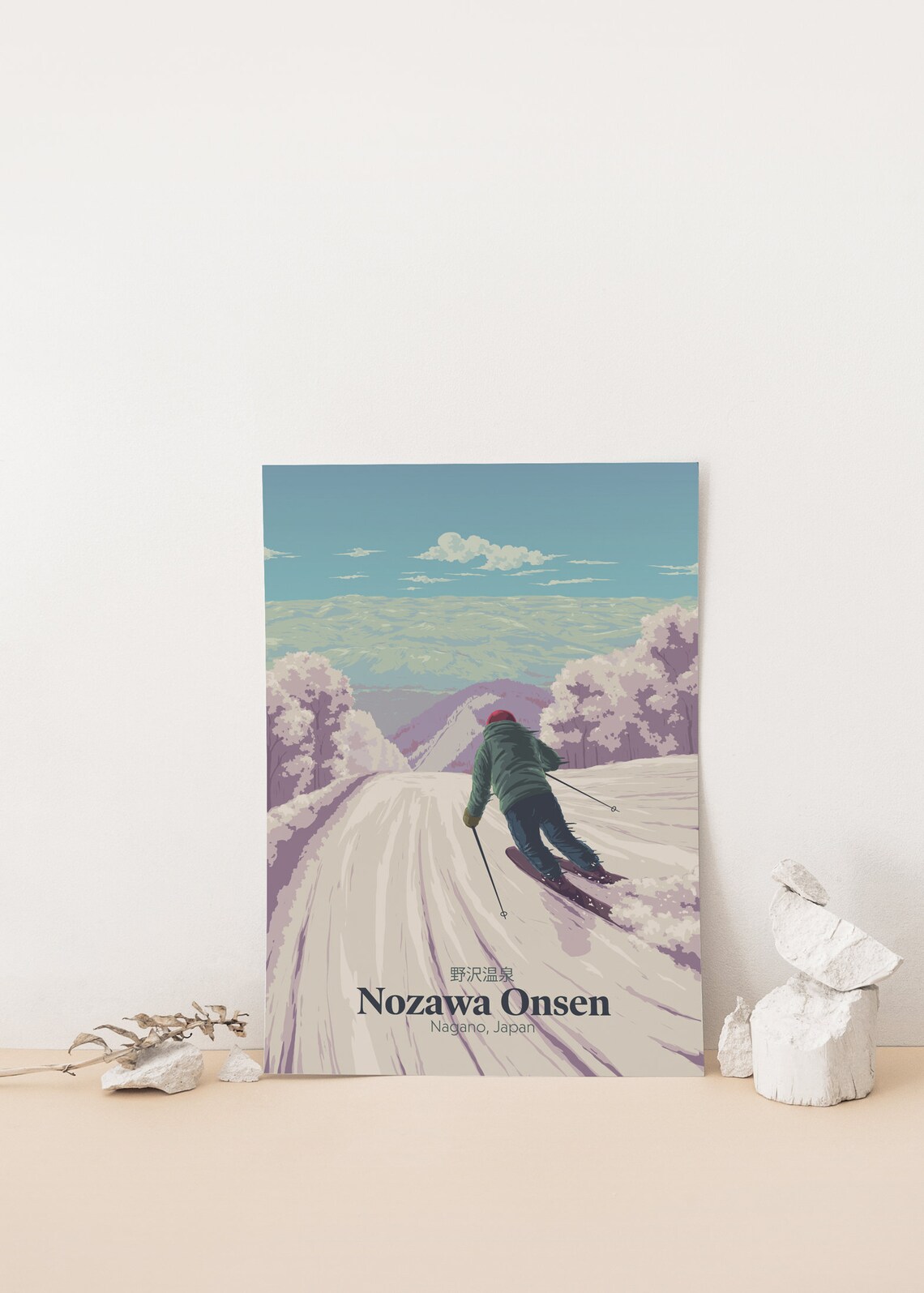 Nozawa Onsen Ski Resort, Japan Travel Poster Print - Image 4