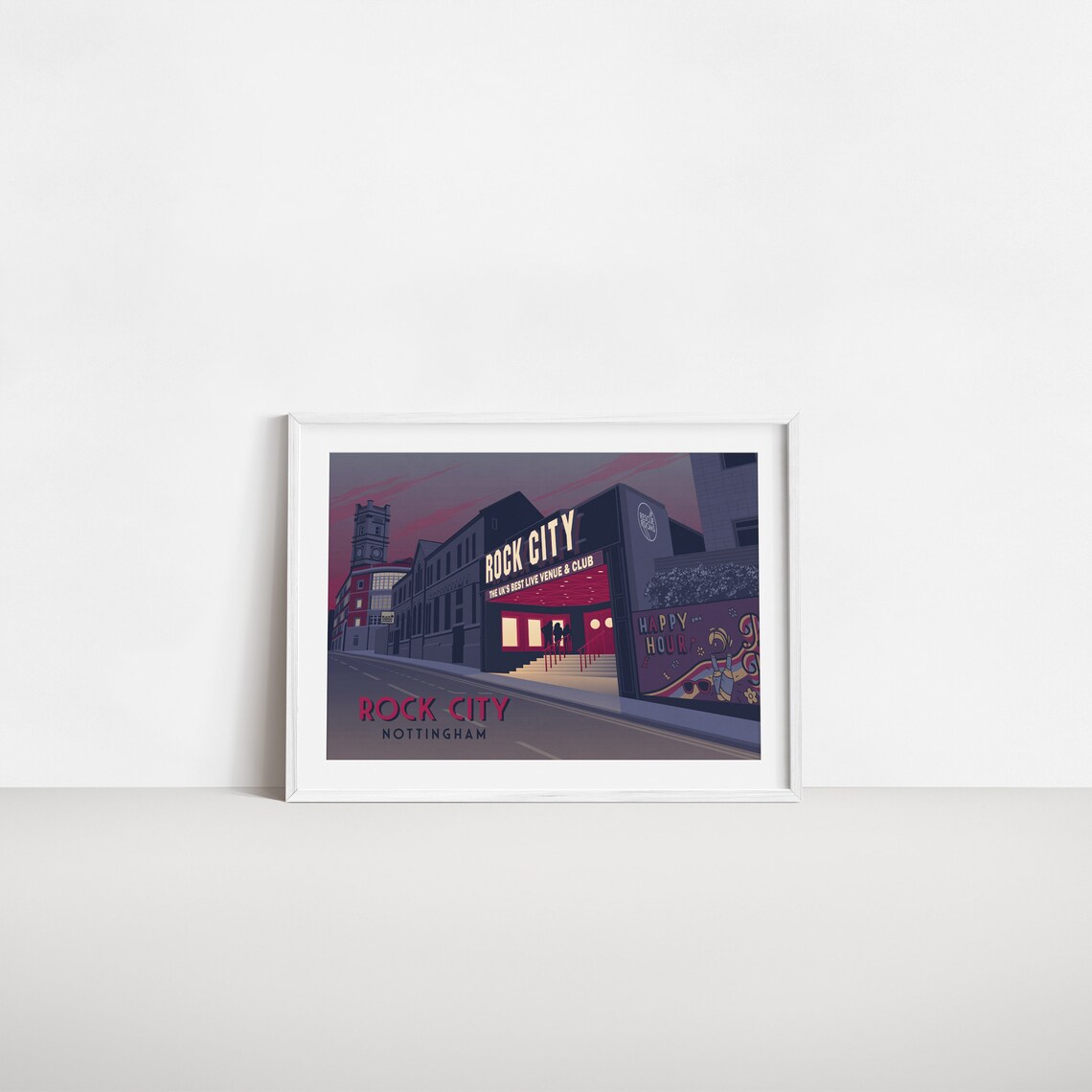 Rock City Nottingham Travel Poster, Music Venue Architecture - Image 2