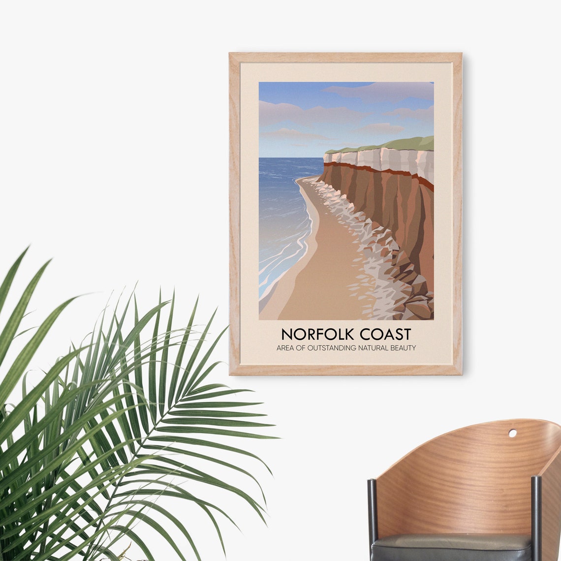 Norfolk Coast England Chalk Cliffs Beach Vintage Travel Poster - Image 3